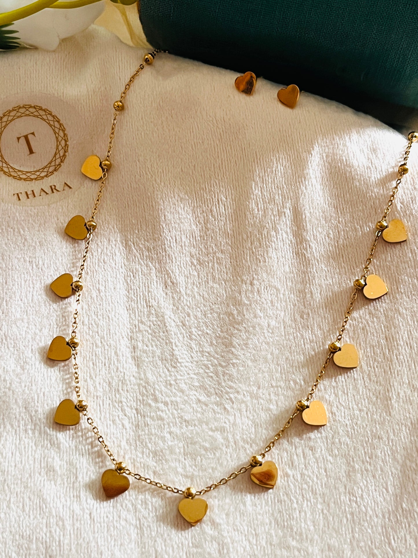 Antitarnish Heart Charms Necklace