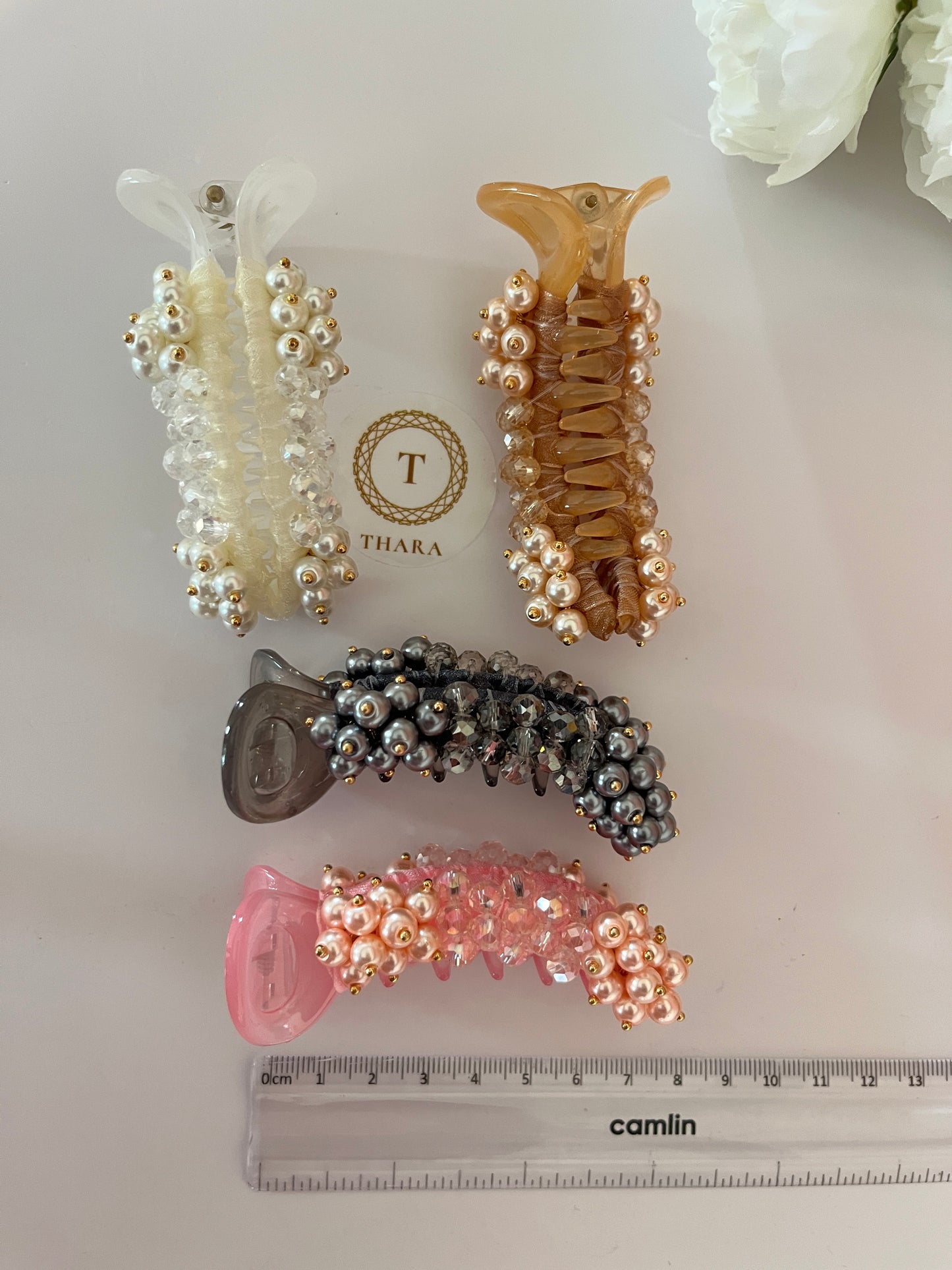 Premium Pearl Beaded Party Banana Clip