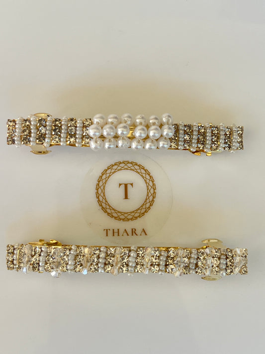 Pearl crystal Beam Center Clip