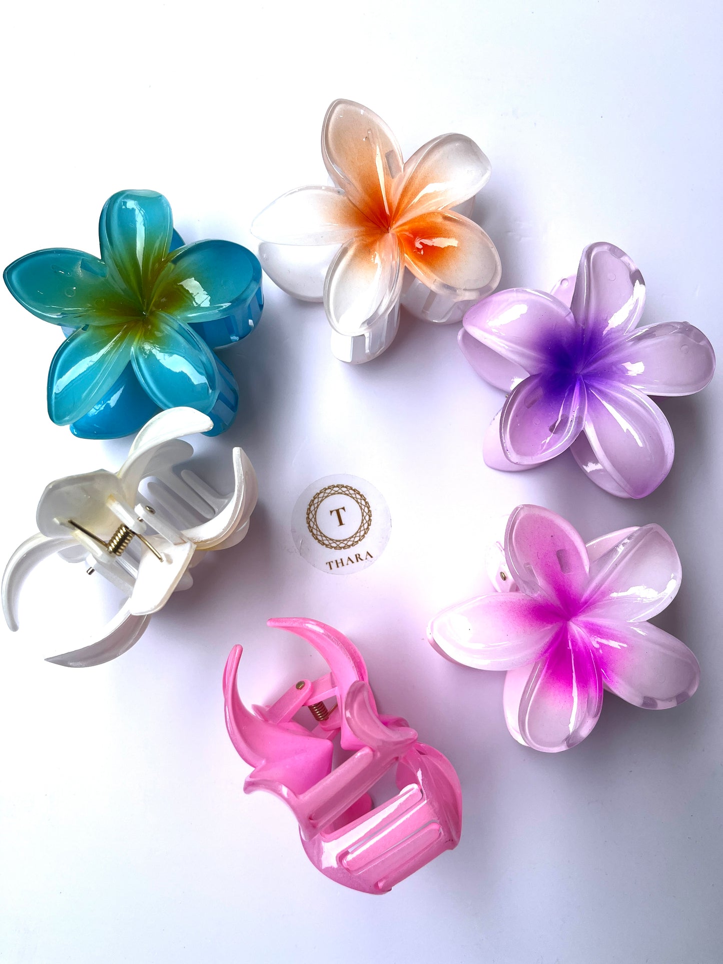 Plumeria Flower Hair Clips – Big Colorful Tropical Hawaiian