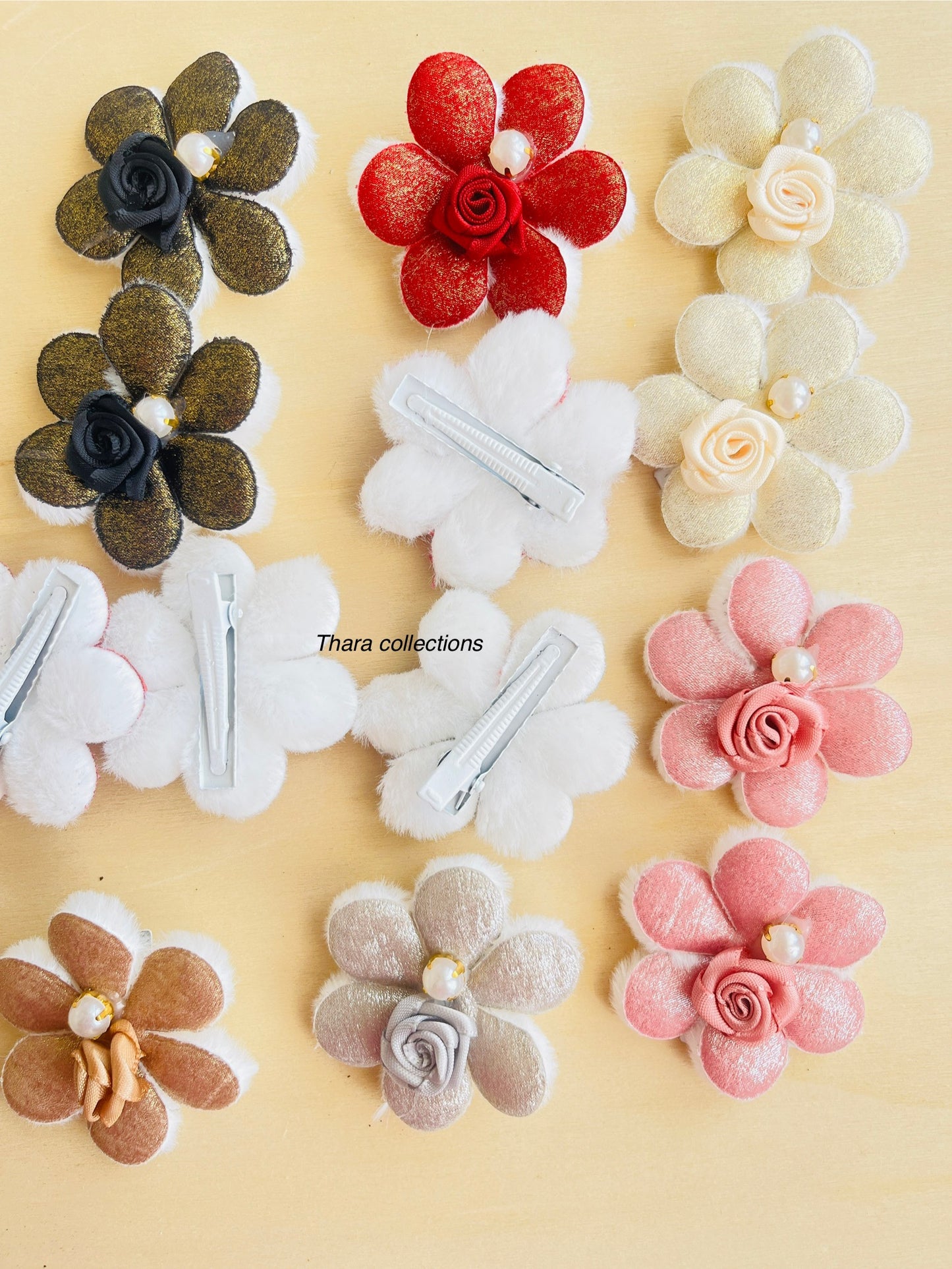 Glitter Bloom Hair Clips - Set of 2