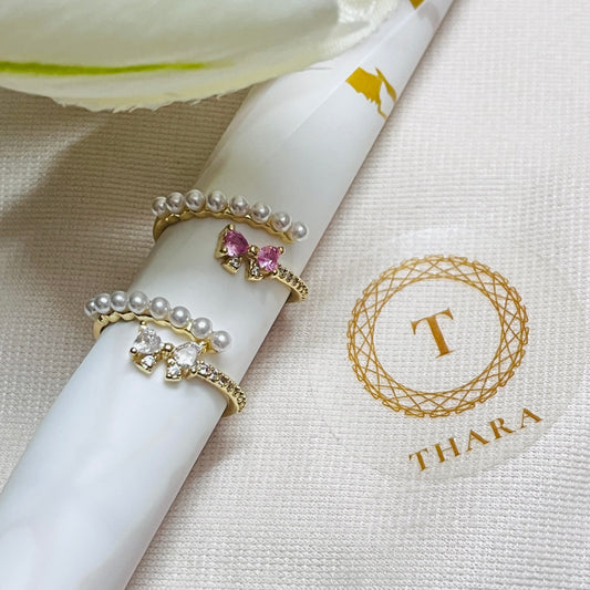 Pearl Bow Antitarnish Ring