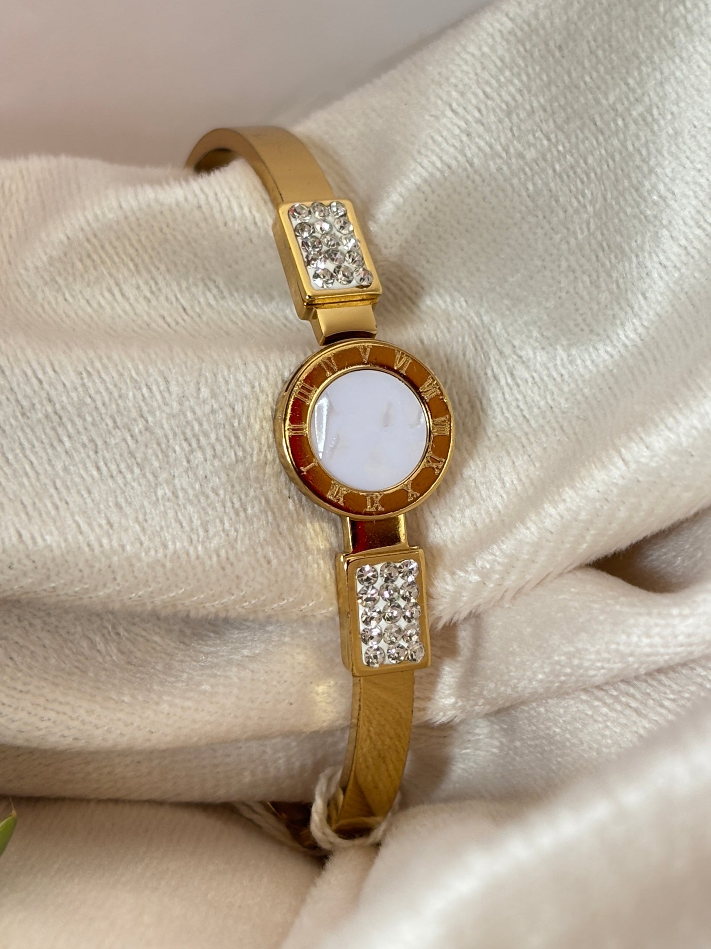 White Watch Type Kada Bracelet