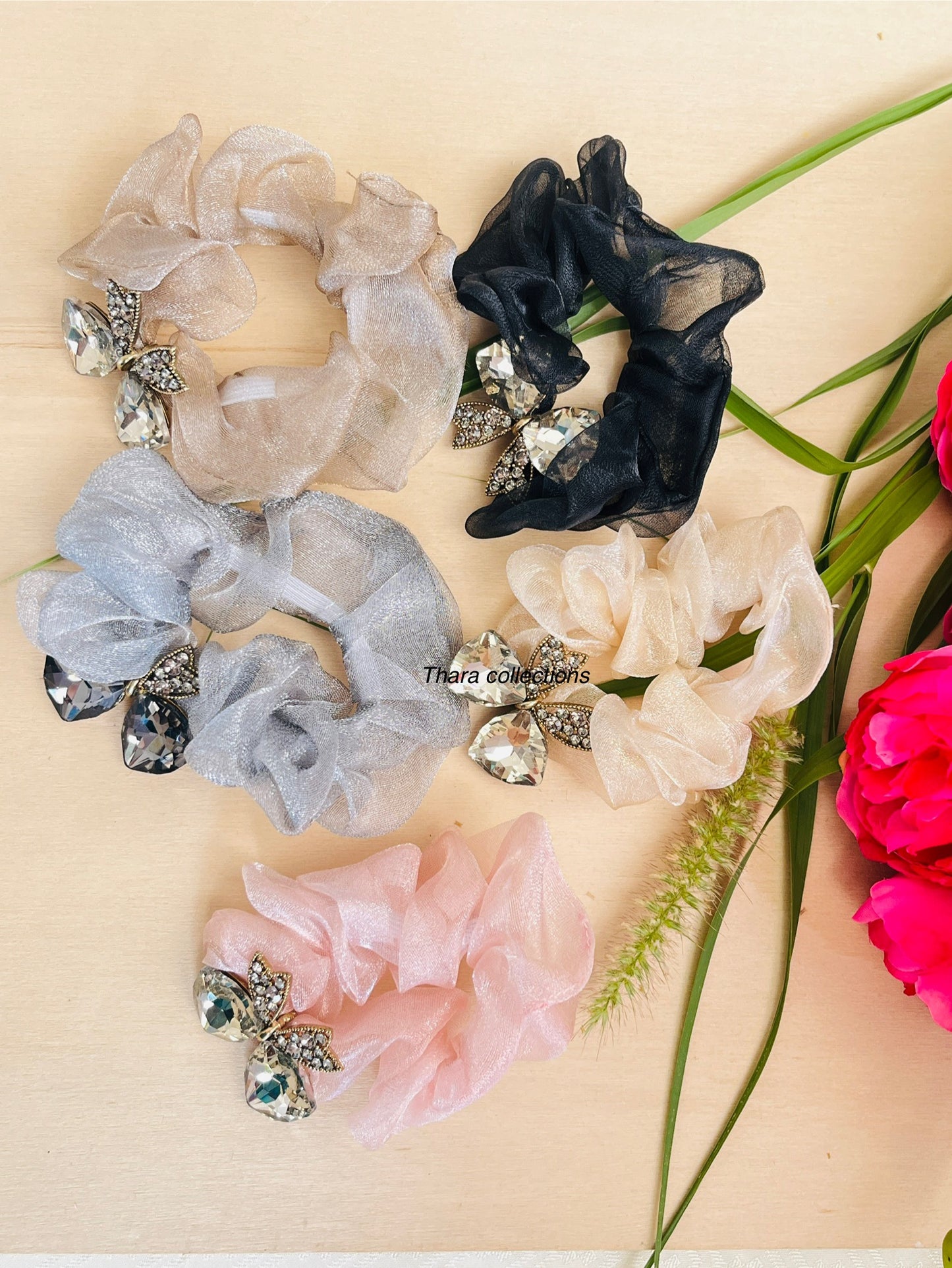 Crystal Butterfly Scrunchies