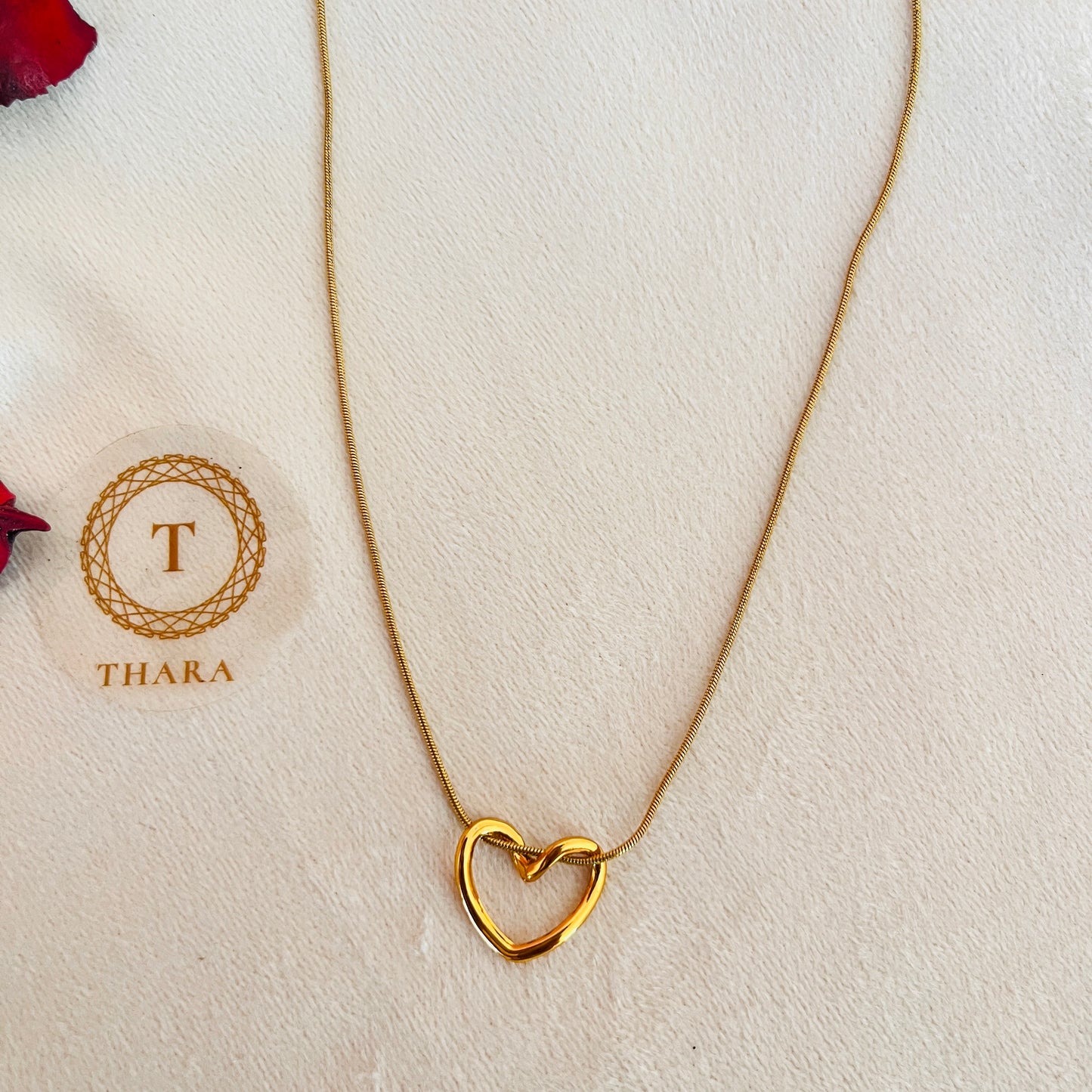 Open Heart Pendant Chain
