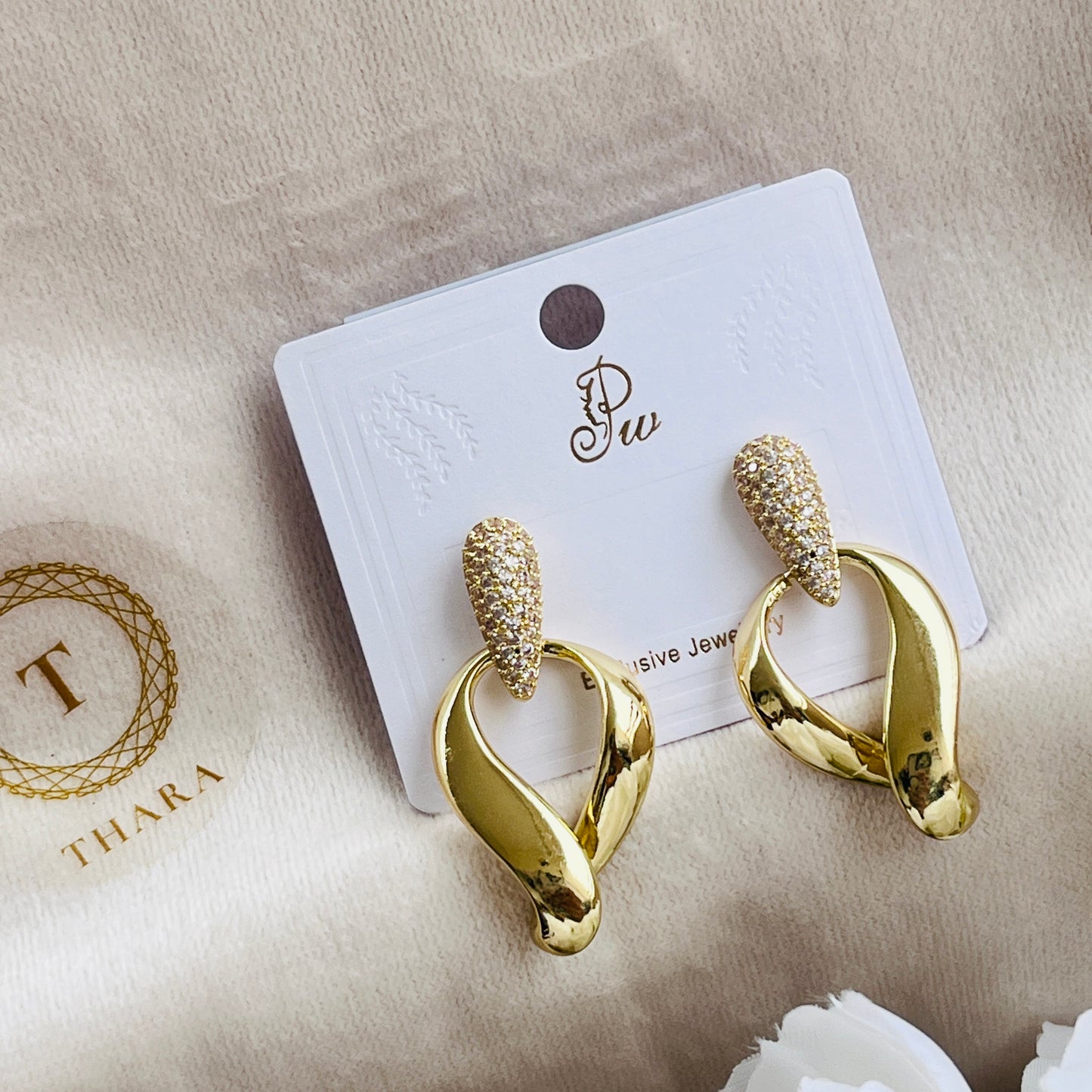 Twisted Gold Statement Drop Earrings