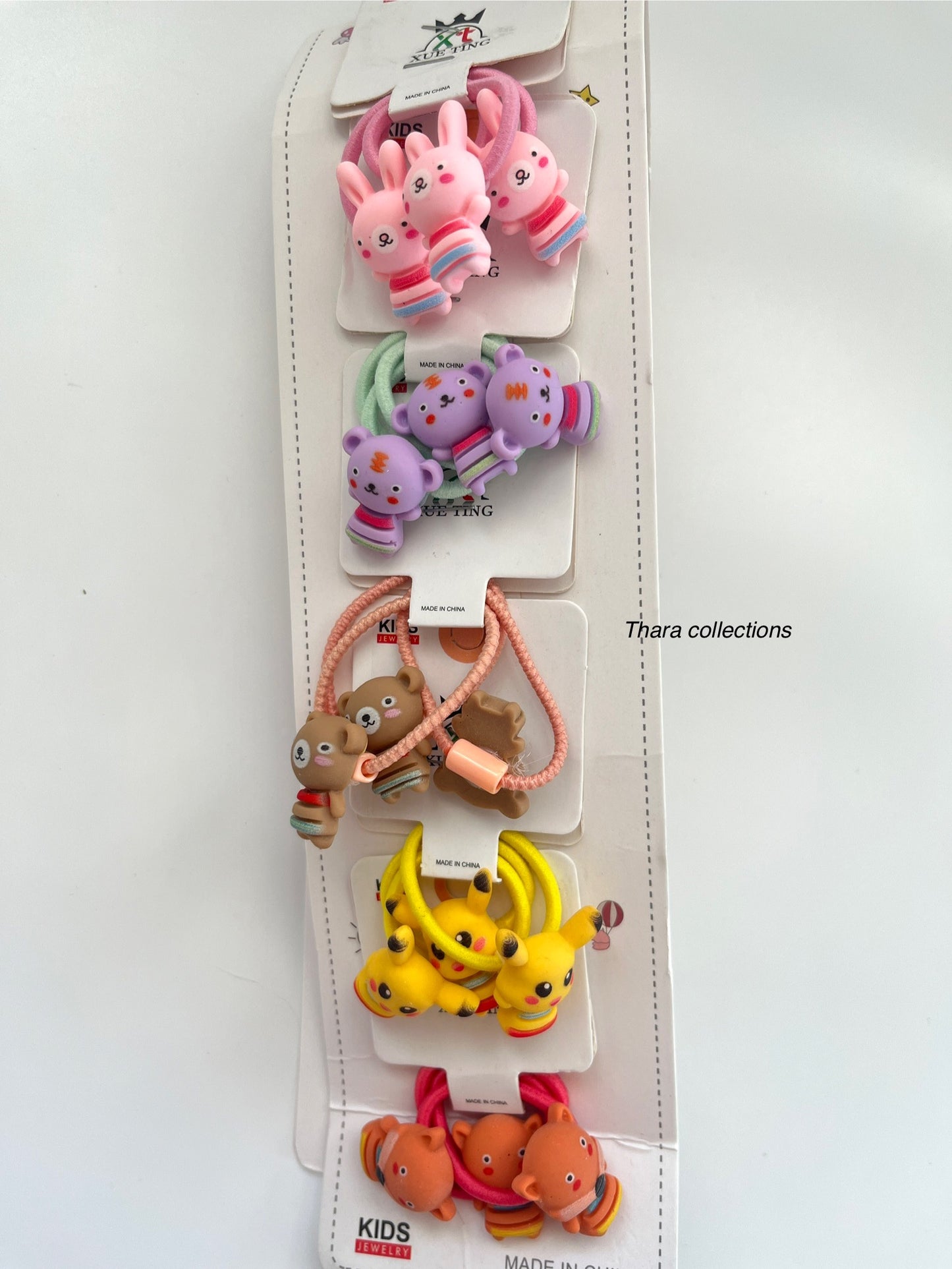 Cute Animal Character Hair Ties – Kids Elastic Bands (Set of 3)