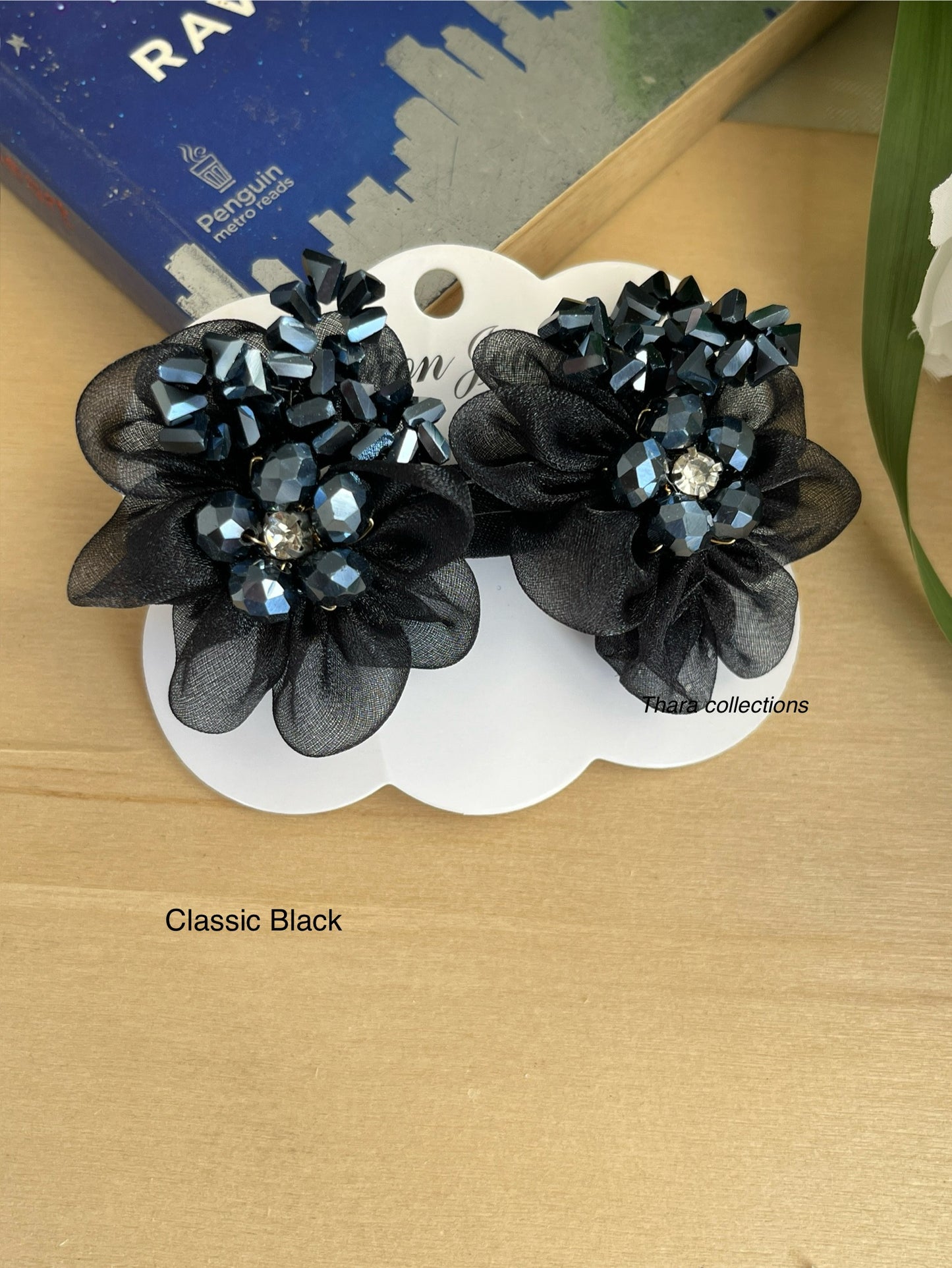 Crystal Bloom – Dual Flower Statement Hair Clip