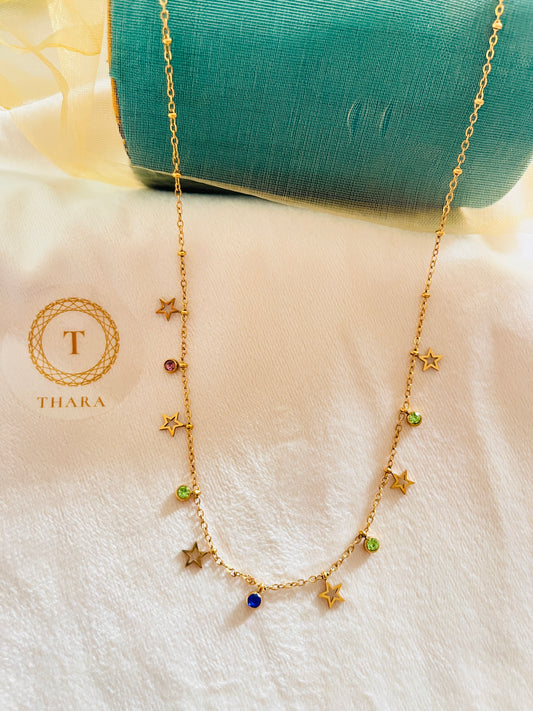 Antitarnish Star Multicolor Charm Necklace
