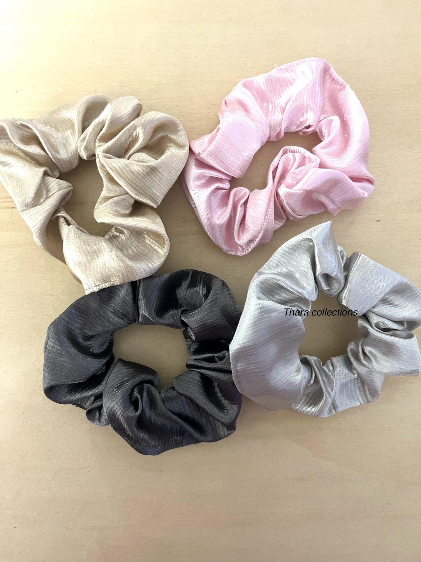 Glossy Satin Scrunchies
