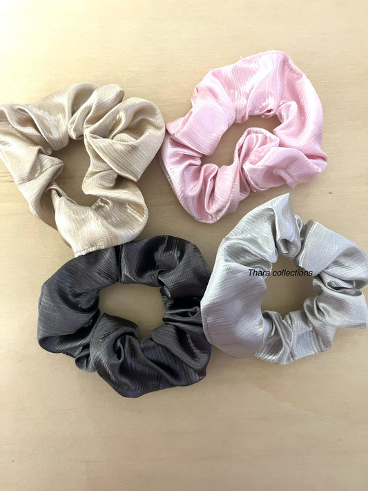 Glossy Satin Scrunchies