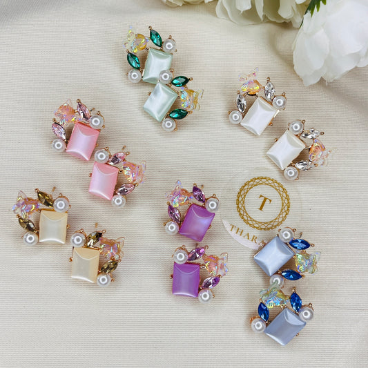 Butterfly Bliss Resin Rectangle Earrings