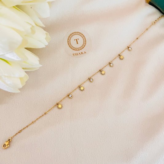 Sun Charm Minimal Anklet