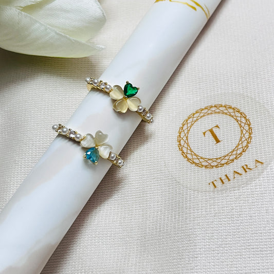 Heart shape floral Antitarnish Ring