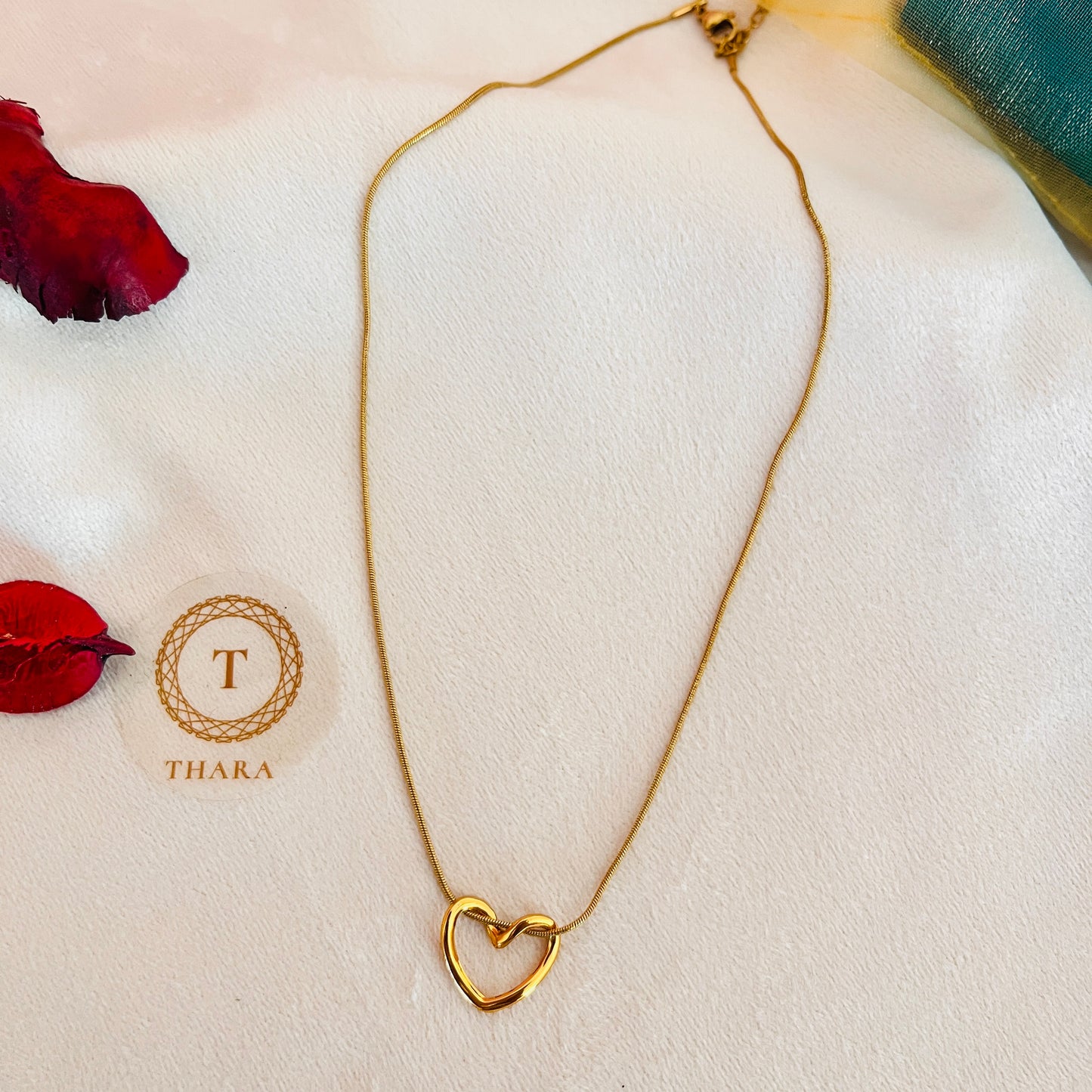 Open Heart Pendant Chain