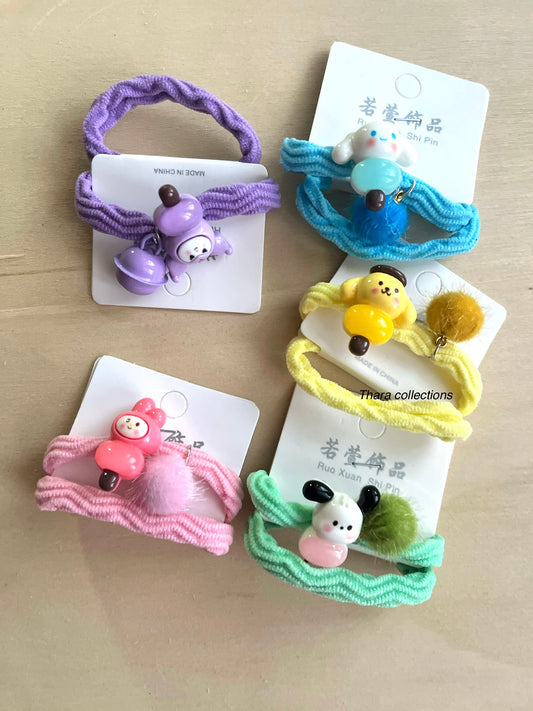 Pastel Animal Charm Hair Ties – Set of 2