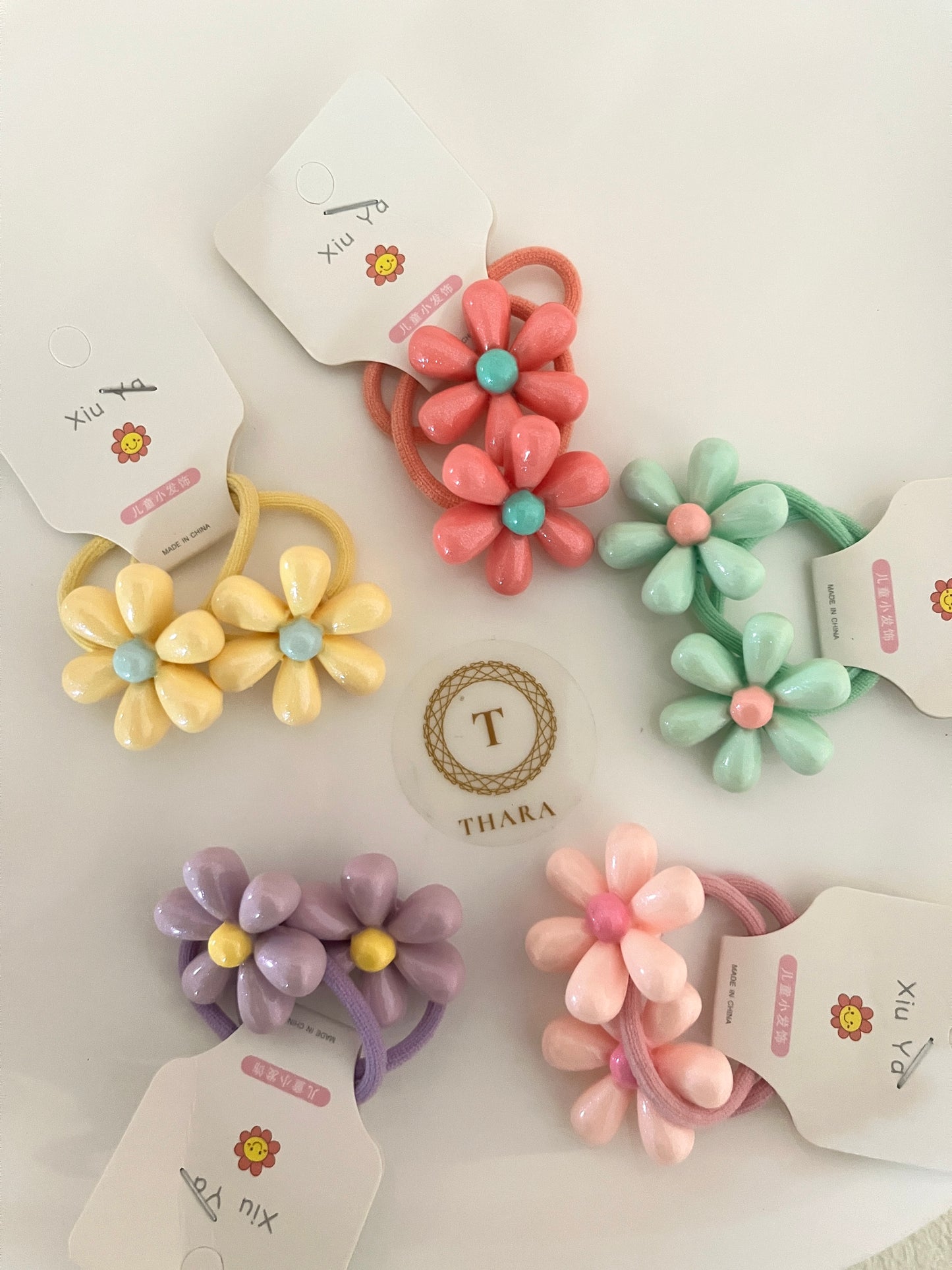 Bud floral Hair Ties - set of 2
