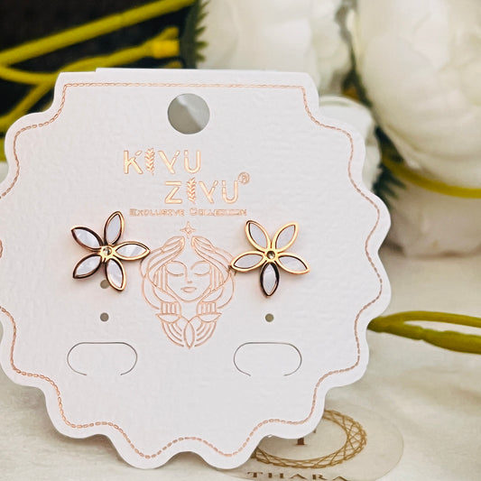 Floral RoseGold Stud Earrings