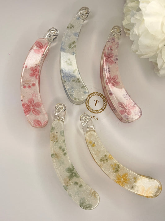 Floral Printed Banana Clip