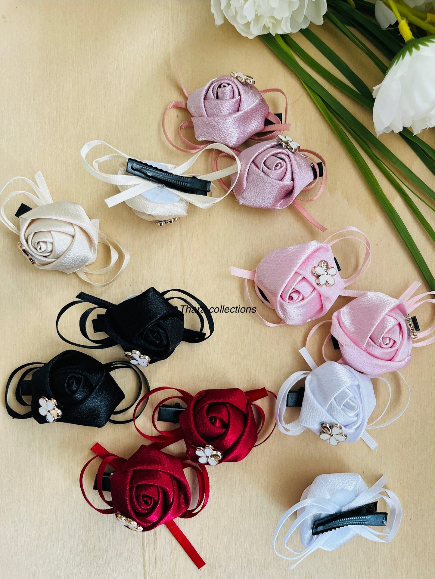 Floral Rose Alligator Clip