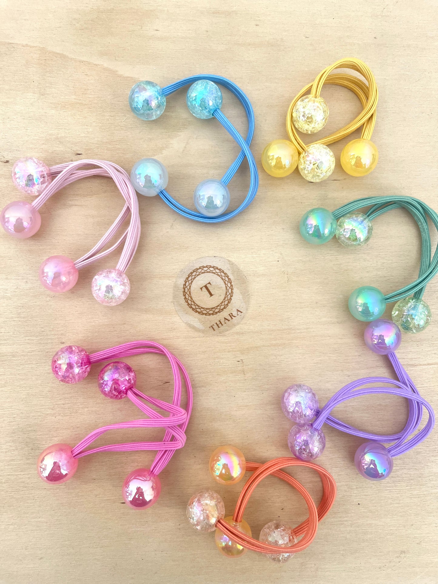 Glittery Bubble Hair Ties - Set of 2