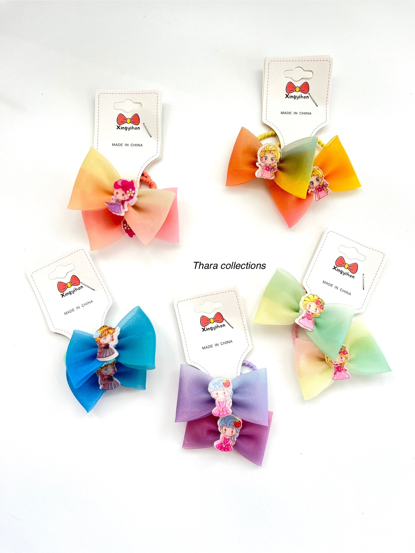 Princess Gradient Bow Hair Ties - Set of 2