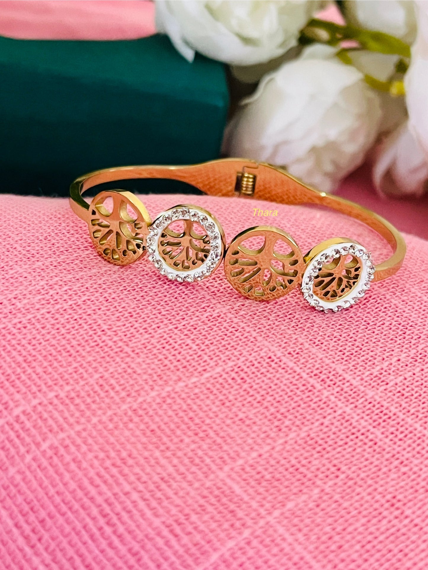 Floral Dual shine Antitarnish Kada