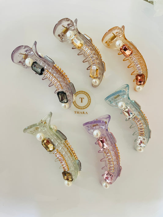 Crystal Pearl Banana Clip