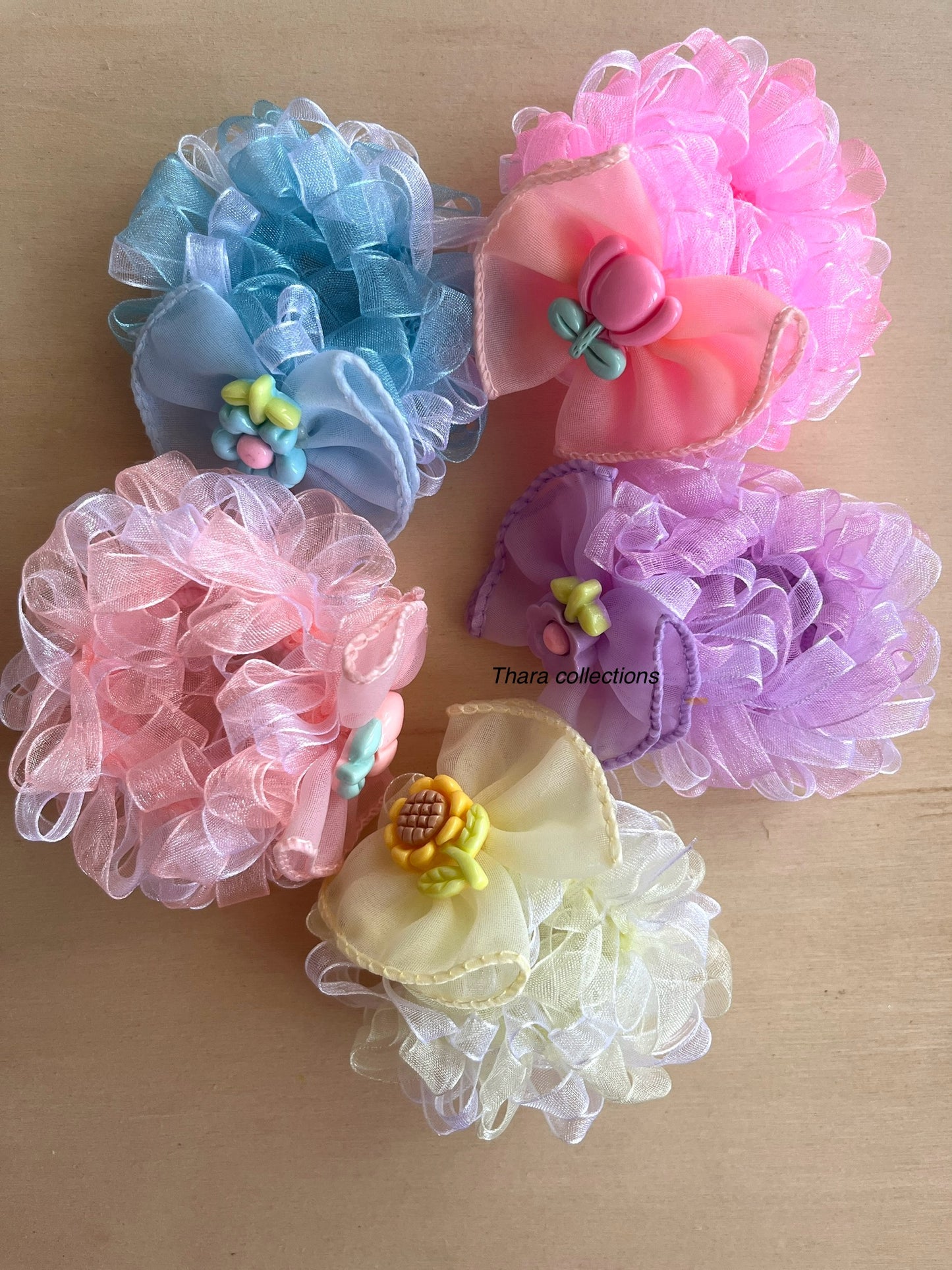 Ruffled Bow Hair Scrunchies