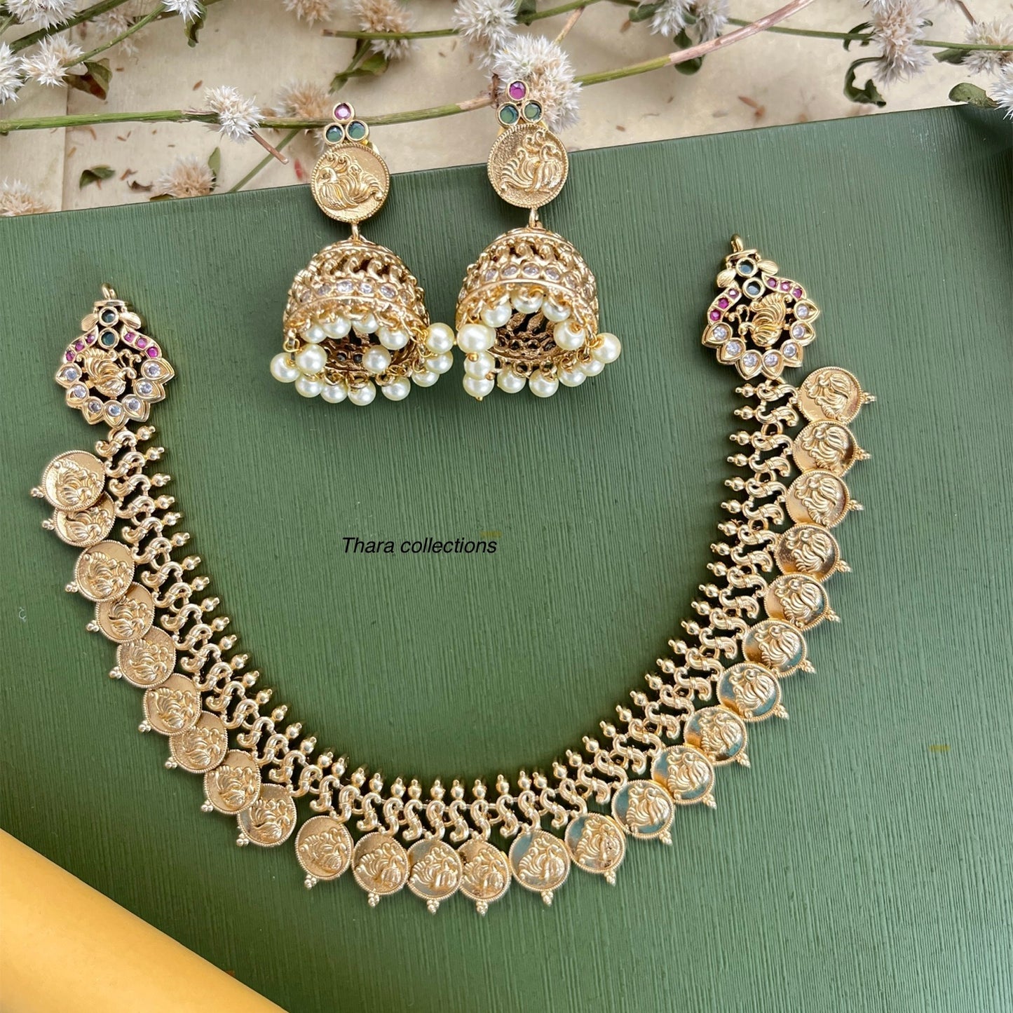 Temple Coin Necklace Set – Traditional Elegance