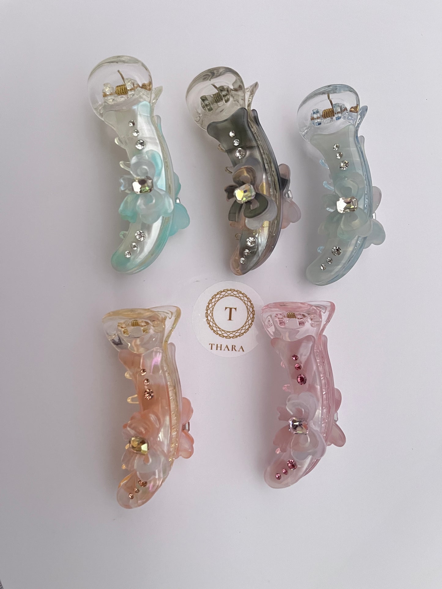 Bow Crystal Party Banana HairClip