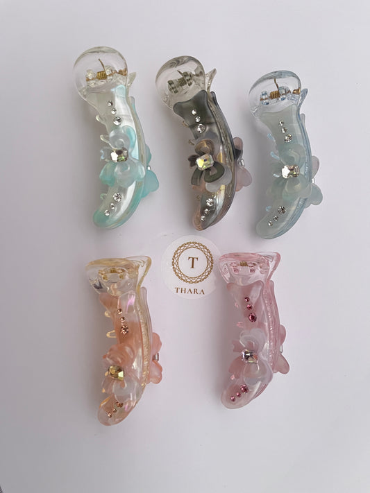 Bow Crystal Party Banana HairClip