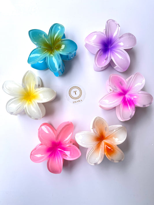 Plumeria Flower Hair Clips – Big Colorful Tropical Hawaiian