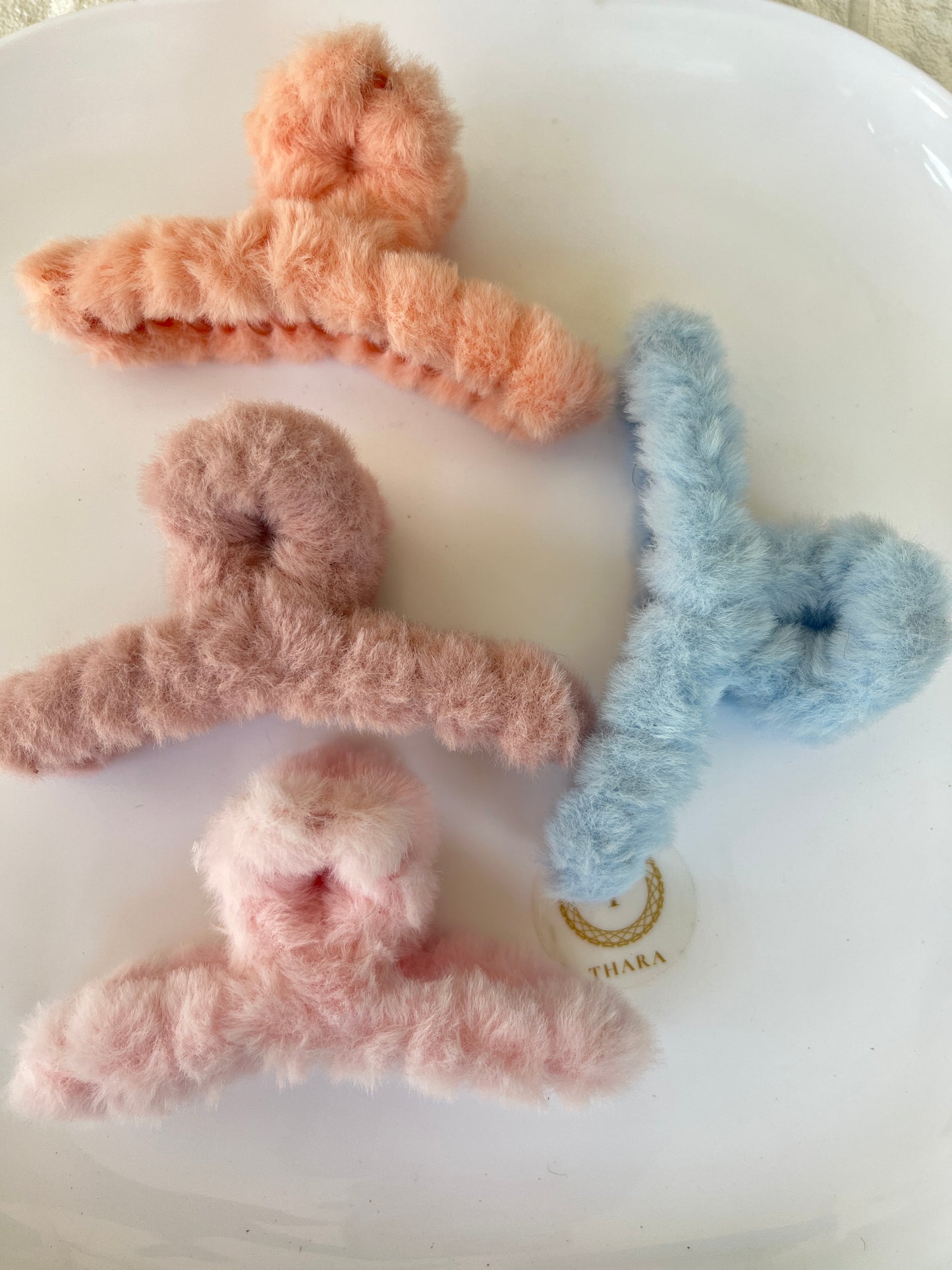Pastel Shade T Shape Fur ClawClip