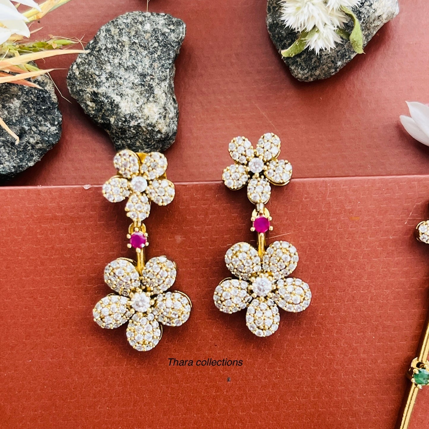 Floral Elegance CZ Necklace & Earring Set