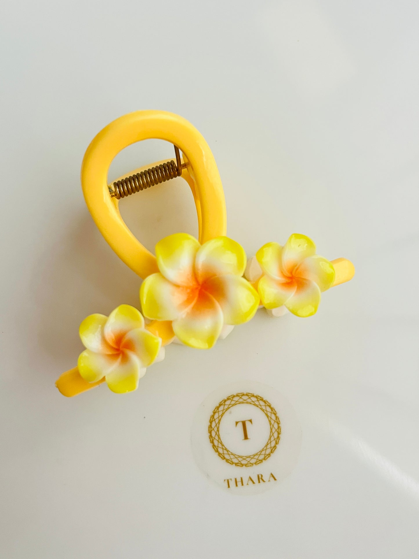 Colorful Plumeria Flower Hair Claw Clips