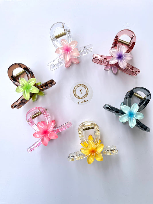 Floral Blossom Hair Claw Clips