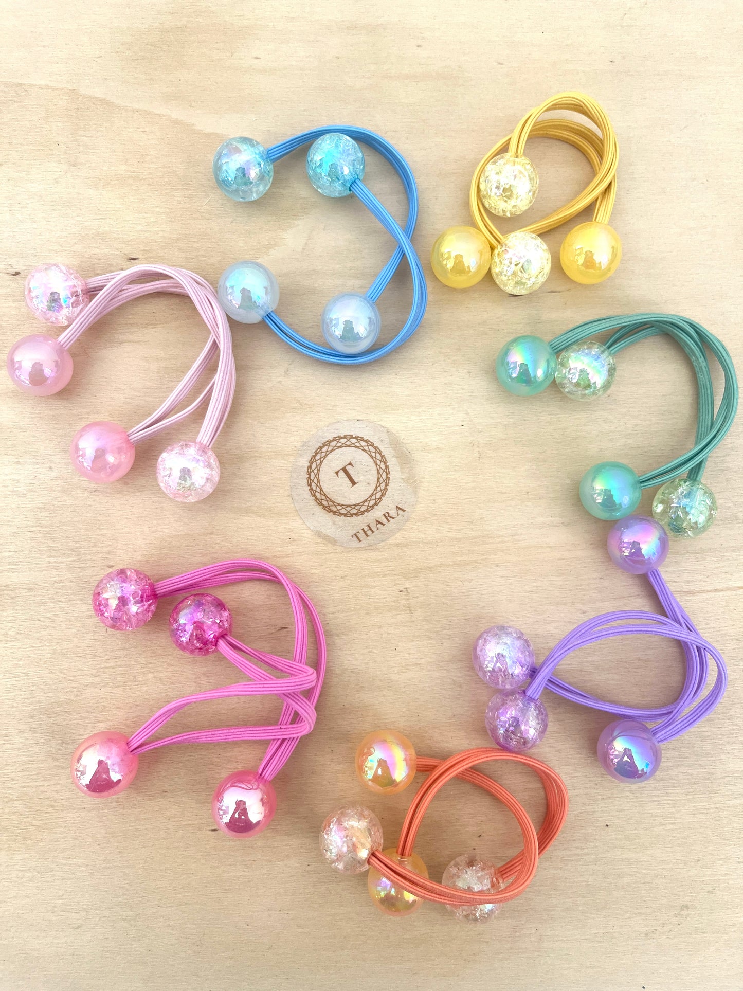 Glittery Bubble Hair Ties - Set of 2