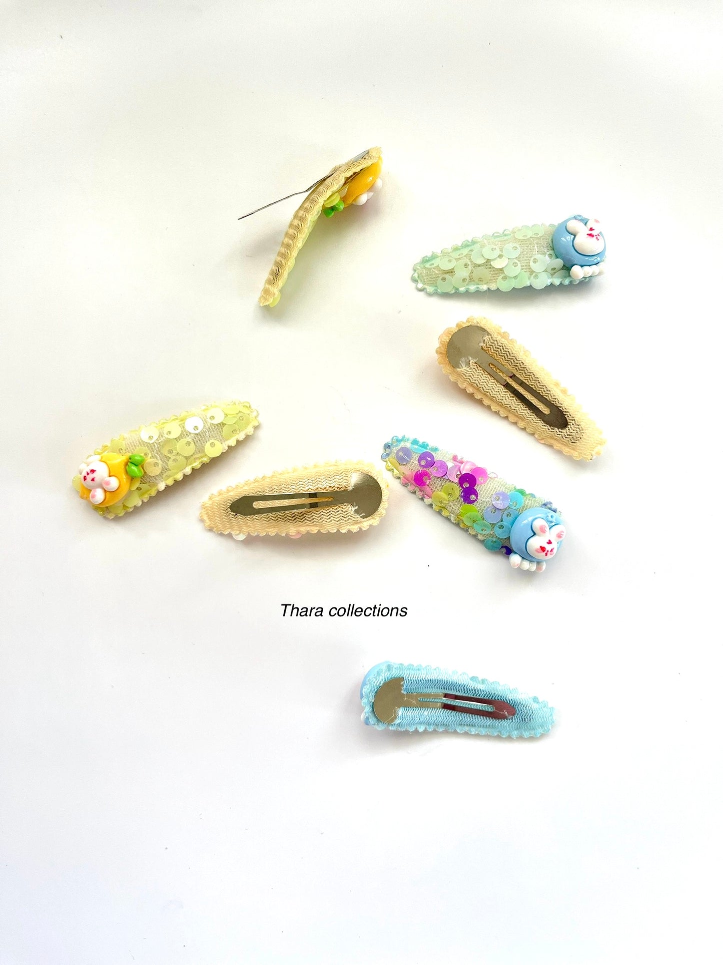 Sparkly Sequin Bunny & Bear Hair Clips – Set of 2