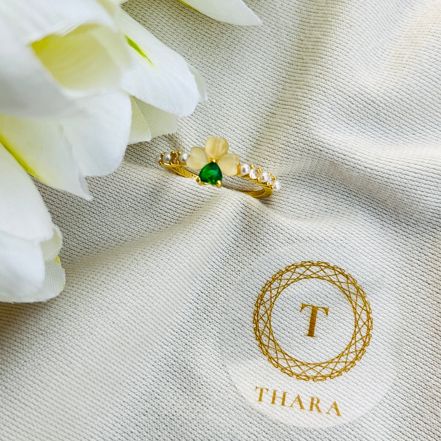 Heart shape floral Antitarnish Ring