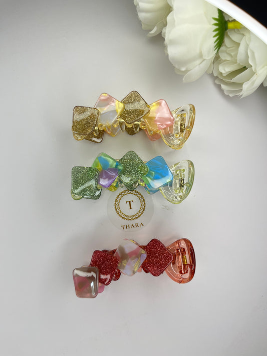 Diamond shape Shimmer Banana clip