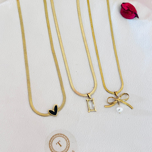 Luxury Everyday Snake Chain with Charm Pendant