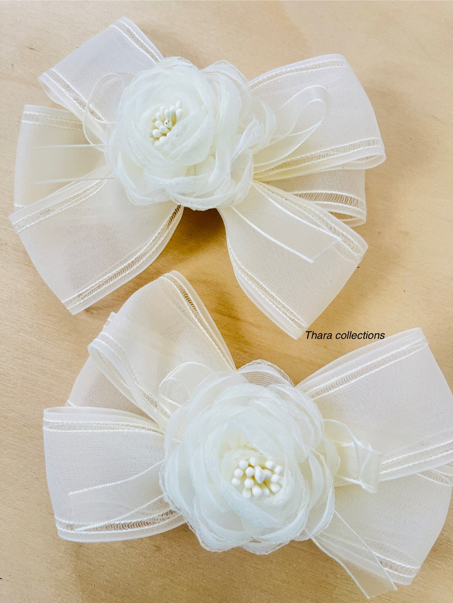 Pastel Bloom Ribbon Bow Clips – Soft & Elegant Floral Design
