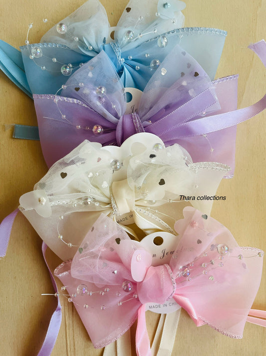 Elegant Bow Pearl Accent Hair Clip