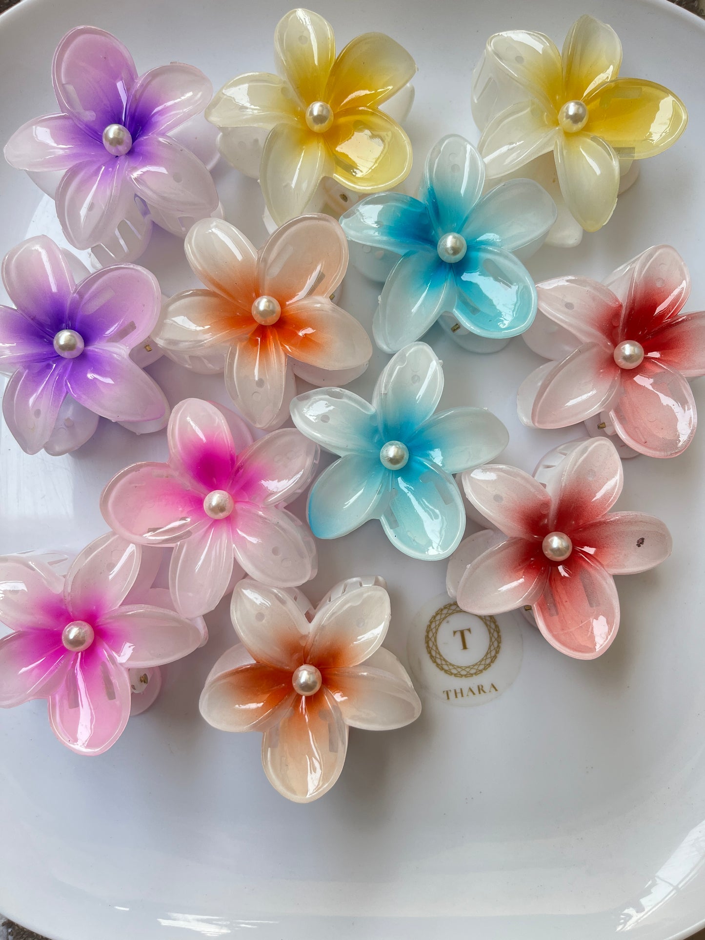 Plumeria Medium HairClaw clip