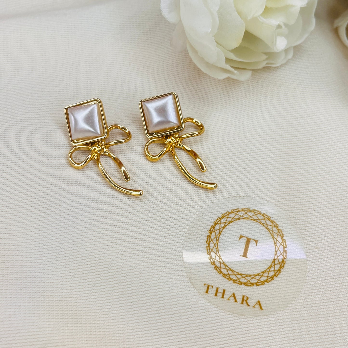 Square Bow Fancy Earrings