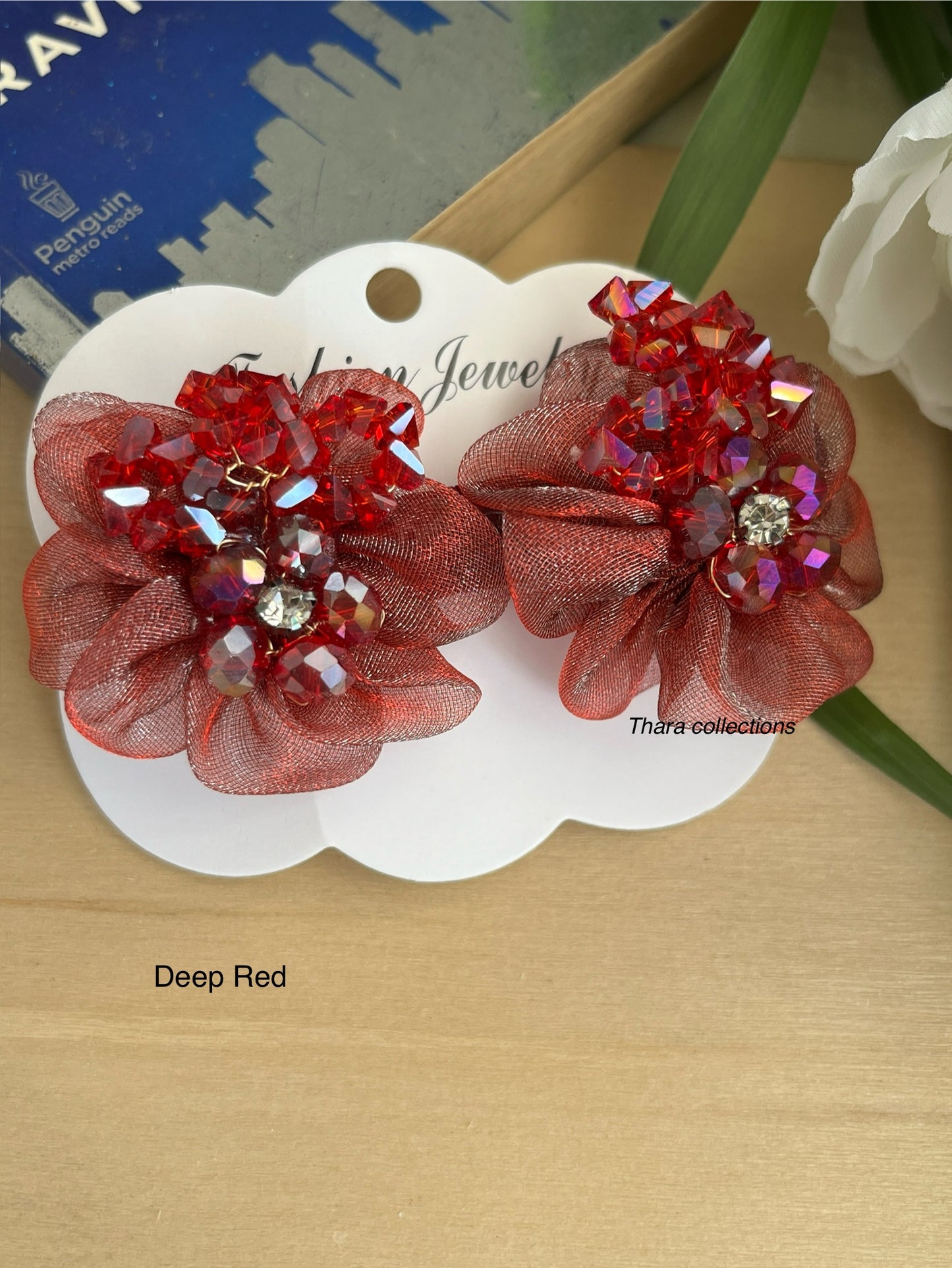 Crystal Bloom – Dual Flower Statement Hair Clip