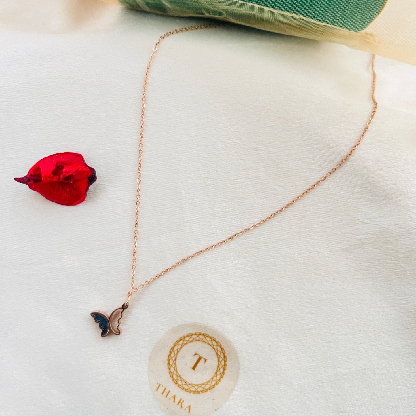 Dual side Pendant RoseGold Chain - Butterfly 2