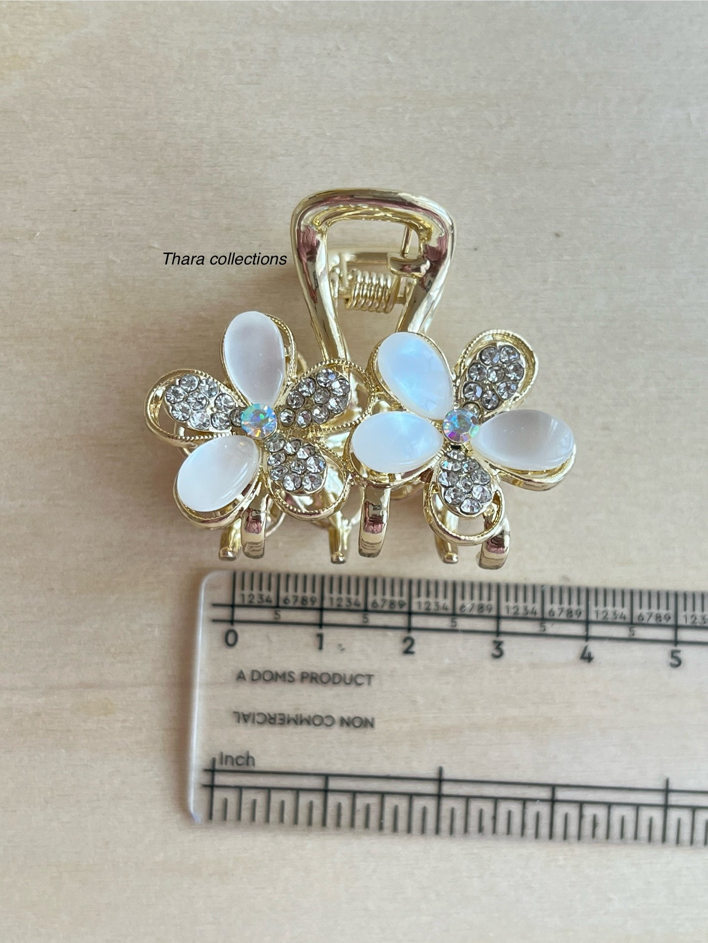 Elegant Gold-Tone Crystal Hair Claw Clips