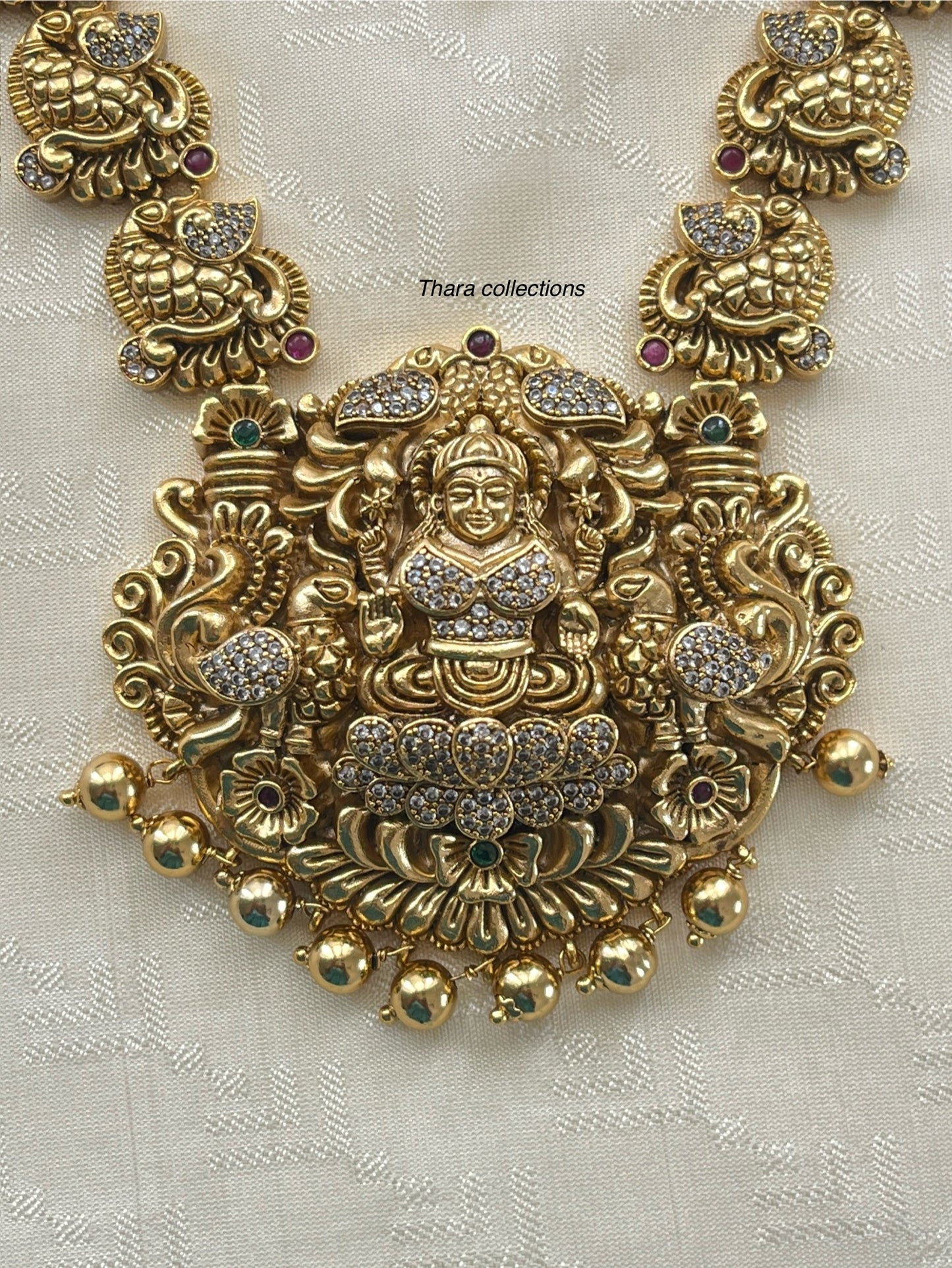 Traditional Goddess Lakshmi Semi Bridal Set – Gold Plated